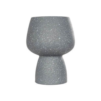 GloboStar® Artificial Garden SAMUI 21271 Διακοσμητικό Κεραμικό Βάζo Γκρι Π16 x Μ16 x Υ20cm