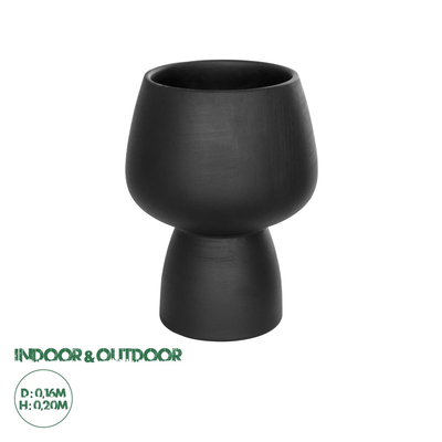GloboStar® Artificial Garden CAMERON 21272 Διακοσμητικό Κεραμικό Βάζo Μαύρο Π16 x Μ16 x Υ20cm
