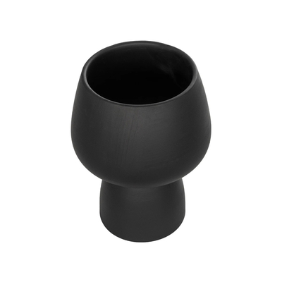 GloboStar® Artificial Garden CAMERON 21272 Διακοσμητικό Κεραμικό Βάζo Μαύρο Π16 x Μ16 x Υ20cm