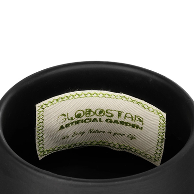 GloboStar® Artificial Garden CAMERON 21272 Διακοσμητικό Κεραμικό Βάζo Μαύρο Π16 x Μ16 x Υ20cm