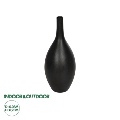 GloboStar® Artificial Garden OLRANDO 21273 Διακοσμητικό Κεραμικό Βάζo Μαύρο Π8 x Μ8 x Υ20cm