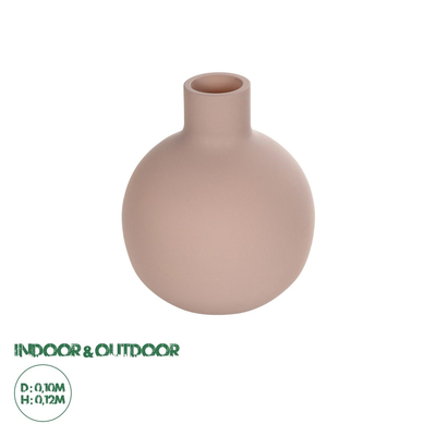 GloboStar® Artificial Garden OAHU 21277 Διακοσμητικό Κεραμικό Βάζo Ροζ Π10 x Μ10 x Υ12cm