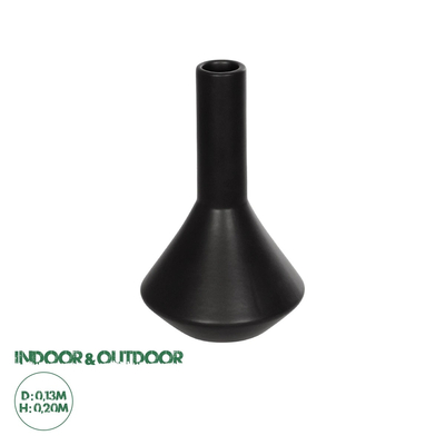 GloboStar® Artificial Garden CANNOLI 21280 Διακοσμητικό Κεραμικό Βάζo Μαύρο Π13 x Μ13 x Υ20cm