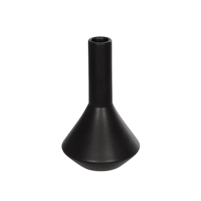 GloboStar® Artificial Garden CANNOLI 21280 Διακοσμητικό Κεραμικό Βάζo Μαύρο Π13 x Μ13 x Υ20cm