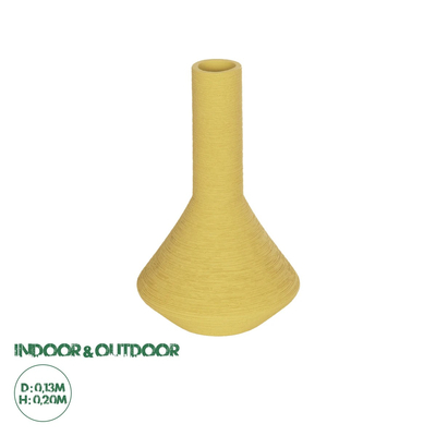 GloboStar® Artificial Garden GRENADA 21281 Διακοσμητικό Κεραμικό Βάζo Κίτρινο Π13 x Μ13 x Υ20cm