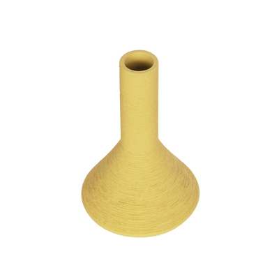 GloboStar® Artificial Garden GRENADA 21281 Διακοσμητικό Κεραμικό Βάζo Κίτρινο Π13 x Μ13 x Υ20cm