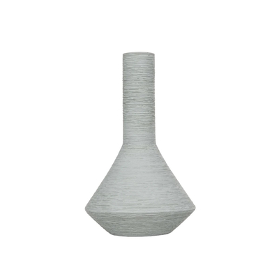 GloboStar® Artificial Garden TANAH 21282 Διακοσμητικό Κεραμικό Βάζo Γκρι Π13 x Μ13 x Υ20cm