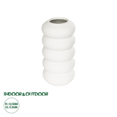 GloboStar® Artificial Garden NOUVEAU 21293 Διακοσμητικό Κεραμικό Βάζo Λευκό Π8 x Μ8 x Υ16cm