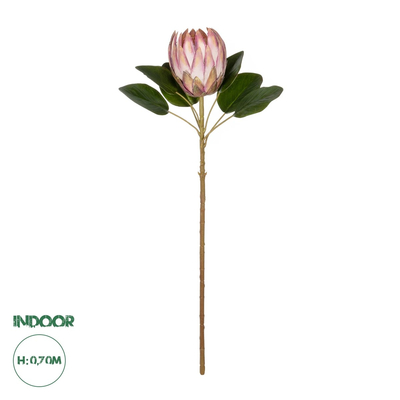 GloboStar® Artificial Garden PINK KING FLOWER BRANCH 21300 Τεχνητό Διακοσμητικό Κλαδί KING FLOWER Ρόζ Y70cm