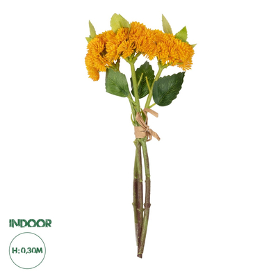 GloboStar® Artificial Garden ORANGE SEDUM BOUQUET 21346 Τεχνητό Διακοσμητικό Μπουκέτο Πορτοκαλί Σέδο Y30cm