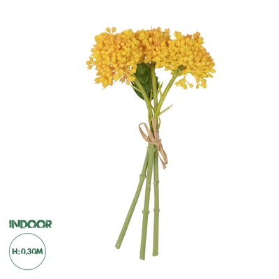 GloboStar® Artificial Garden YELLOW HYACINTH BOUQUET 21352 Τεχνητό Διακοσμητικό Μπουκέτο Κίτρινος Υάκυνθος Y30cm