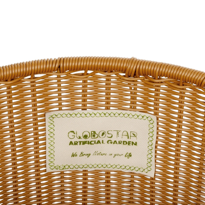 GloboStar® Artificial Garden TORINO 21492 Διακοσμητικό Πλεκτό Καλάθι - Κασπώ Γλάστρα - Flower Pot Μπεζ Φ37cm x Υ52cm