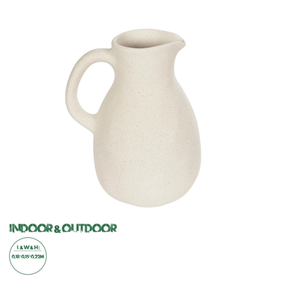 GloboStar® Artificial Garden ARMENOVILLE 21506 Διακοσμητικό Κεραμικό Βάζo Μπέζ Μ18 x Π15 x Υ22 cm