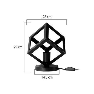 GloboStar® DISE 203-0272 Μοντέρνο Eπιτραπέζιο Φωτιστικό Μονόφωτο 1 x E27 IP20 Μαύρο Πλαστικό - Μ28 x Π28 x Υ29cm