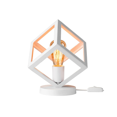 GloboStar® DISE 203-0273 Μοντέρνο Eπιτραπέζιο Φωτιστικό Μονόφωτο 1 x E27 IP20 Λευκό Πλαστικό - Μ28 x Π28 x Υ29cm