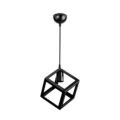 GLOBOSTAR® DISE 203-0274 Μοντέρνο Κρεμαστό Φωτιστικό Οροφής με Ντουί 1 x E27 AC 220-240V IP20 - Μαύρο - Μ22 x Π22 x Υ24cm