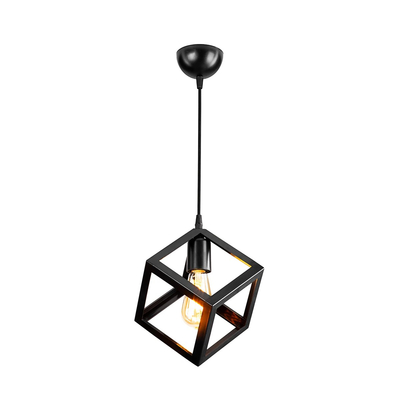 GLOBOSTAR® DISE 203-0274 Μοντέρνο Κρεμαστό Φωτιστικό Οροφής με Ντουί 1 x E27 AC 220-240V IP20 - Μαύρο - Μ22 x Π22 x Υ24cm