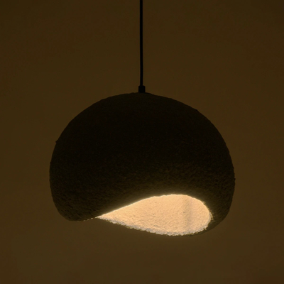 GLOBOSTAR® STONE 204-0122 Μοντέρνο Κρεμαστό Φωτιστικό Οροφής με Ντουί 1 x E27 AC 220-240V IP20 - Γκρι - Μ35 x Π31 x Υ26cm