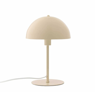 GloboStar® GASCEIO 204-0140 Μοντέρνο Eπιτραπέζιο Φωτιστικό Μονόφωτο 1 x E27 IP20 Μπεζ Μέταλλο - Μ25 x Π25 x Υ39cm