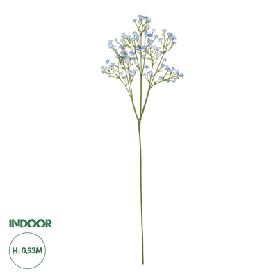 GloboStar® Artificial Garden BLUE BRANCH BABY BREATH 21296 Τεχνητό Διακοσμητικό Κλαδί Μπλέ Γυψοφίλης Y53cm