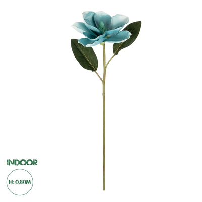 GloboStar® Artificial Garden BLUE MAGNOLIA BRANCH 21425 Τεχνητό Διακοσμητικό Κλαδί Μπλε Μανόλια Y80cm