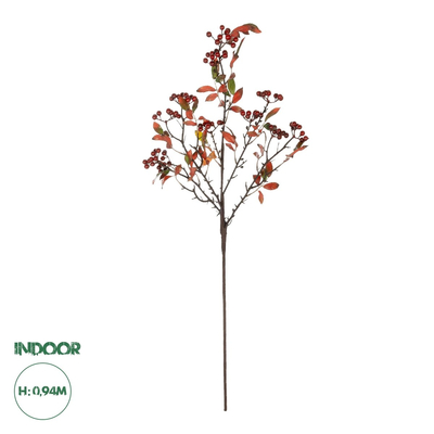 GloboStar® Artificial Garden BROWN BERRIES FRUIT BRANCH 21444 Τεχνητό Διακοσμητικό Κλαδί Κάφε Γκί Y94cm