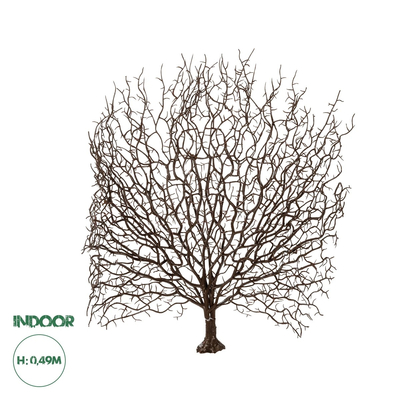 GloboStar® Artificial Garden BROWN CORAL BRANCH 21467 Τεχνητό Διακοσμητικό Κλαδί Καφέ Koράλι Y49cm