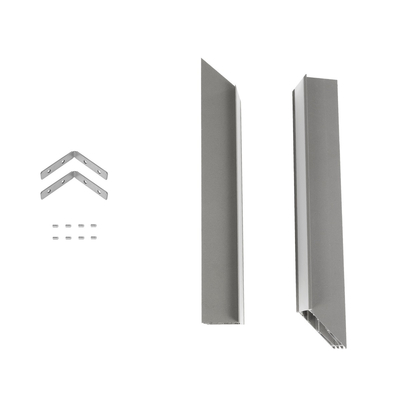 GLOBOSTAR® ALP-CORNER-IN90 RECESSA 61793 Χωνευτό Προφίλ Αλουμινίου Γωνία με Λευκό Γαλακτερό Πατητό Κάλυμμα για Ταινίες LED IP20 - Γκρι Ανθρακί Ματ - Μ30 x Π3.5 x Υ4cm