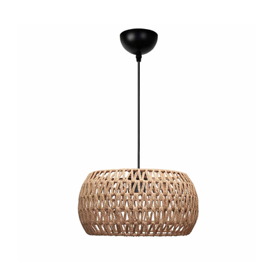 GLOBOSTAR® DARIO 204-0168 Boho Κρεμαστό Φωτιστικό Οροφής με Ντουί 1 x E27 AC 220-240V IP20 - Καφέ - Μ30 x Π30 x Υ15cm