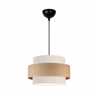 GLOBOSTAR® SOHO 204-0172 Μοντέρνο Κρεμαστό Φωτιστικό Οροφής με Ντουί 1 x E27 AC 220-240V IP20 - Καφέ & Μπεζ - Μ30 x Π30 x Υ20cm