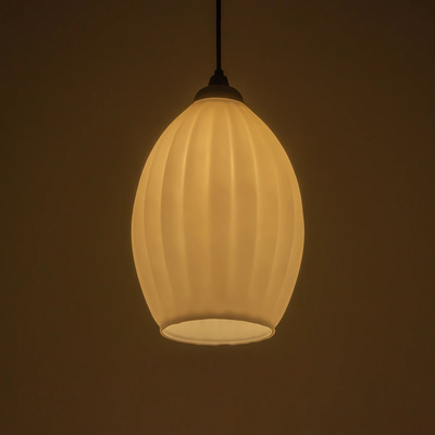 GLOBOSTAR® GURIA 206-0008 Μοντέρνο Κρεμαστό Φωτιστικό Οροφής με Ντουί 1 x E27 AC 220-240V IP20 - Λευκό - Μ19 x Π19 x Υ26cm