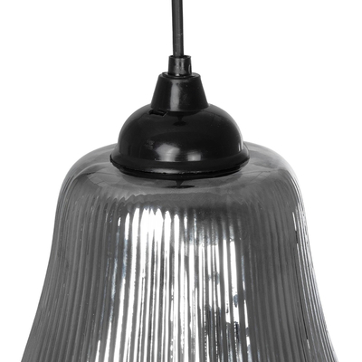 GLOBOSTAR® VERRE 206-0021 Μοντέρνο Κρεμαστό Φωτιστικό Οροφής με Ντουί 1 x E27 AC 220-240V IP20 - Μαύρο Φιμέ - Μ38 x Π38 x Υ34cm