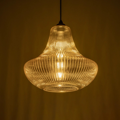 GLOBOSTAR® VERRE 206-0022 Μοντέρνο Κρεμαστό Φωτιστικό Οροφής με Ντουί 1 x E27 AC 220-240V IP20 - Mελί - Μ38 x Π38 x Υ34cm