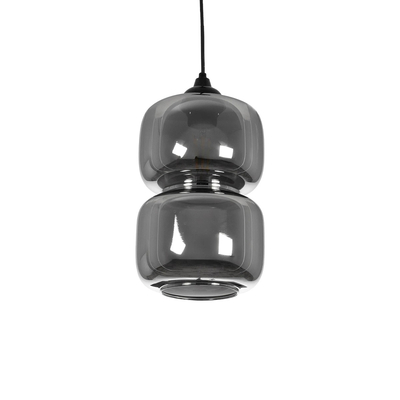 GLOBOSTAR® PIAGE 206-0036 Μοντέρνο Κρεμαστό Φωτιστικό Οροφής με Ντουί 1 x E27 AC 220-240V IP20 - Μαύρο Φιμέ - Μ18 x Π18 x Υ31cm