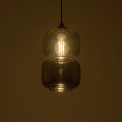 GLOBOSTAR® PIAGE 206-0036 Μοντέρνο Κρεμαστό Φωτιστικό Οροφής με Ντουί 1 x E27 AC 220-240V IP20 - Μαύρο Φιμέ - Μ18 x Π18 x Υ31cm