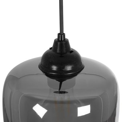 GLOBOSTAR® PIAGE 206-0036 Μοντέρνο Κρεμαστό Φωτιστικό Οροφής με Ντουί 1 x E27 AC 220-240V IP20 - Μαύρο Φιμέ - Μ18 x Π18 x Υ31cm