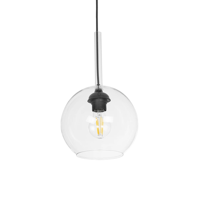 GLOBOSTAR® MPRALA 206-0038 Μοντέρνο Κρεμαστό Φωτιστικό Οροφής με Ντουί 1 x E27 AC 220-240V IP20 - Διάφανο - Μ20 x Π20 x Υ18cm