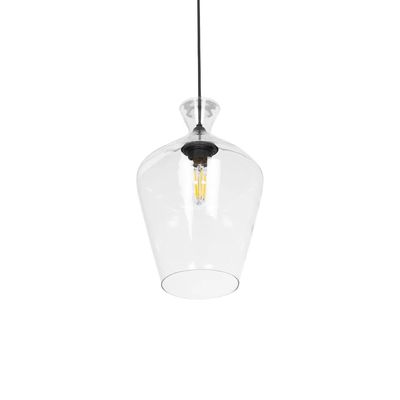 GLOBOSTAR® BOHEMIA 206-0040 Μοντέρνο Κρεμαστό Φωτιστικό Οροφής με Ντουί 1 x E27 AC 220-240V IP20 - Διάφανο - Μ20 x Π20 x Υ32cm