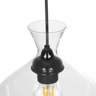 GLOBOSTAR® BOHEMIA 206-0040 Μοντέρνο Κρεμαστό Φωτιστικό Οροφής με Ντουί 1 x E27 AC 220-240V IP20 - Διάφανο - Μ20 x Π20 x Υ32cm