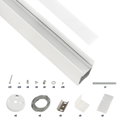 GLOBOSTAR® ALP-LINEAR LUMILINE 61763-3M Επιφανειακό / Κρεμαστό / Επιτοίχιο Προφίλ Αλουμινίου με Λευκό Γαλακτερό Πατητό Κάλυμμα για Ταινίες LED IP20 - Λευκό Ματ - Μ300 x Π3.5 x Υ7cm