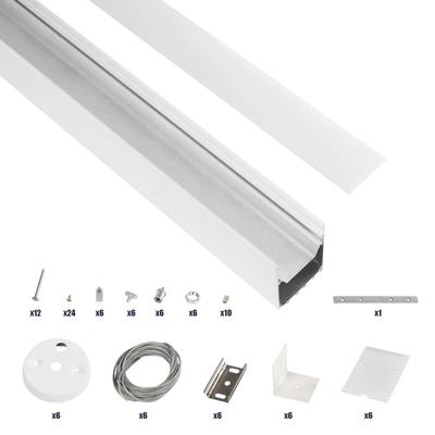 GLOBOSTAR® ALP-LINEAR BRIGHTRAIL 61774-3M Επιφανειακό / Κρεμαστό / Επιτοίχιο Προφίλ Αλουμινίου με Λευκό Γαλακτερό Πατητό Κάλυμμα για Ταινίες LED IP20 - Λευκό Ματ - Μ300 x Π5 x Υ7.5cm