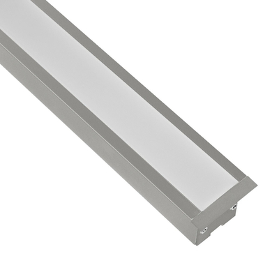 GLOBOSTAR® ALP-LINEAR RECESSA 61787-3M Χωνευτό Προφίλ Αλουμινίου με Λευκό Γαλακτερό Πατητό Κάλυμμα για Ταινίες LED IP20 - Γκρι Ανθρακί Ματ - Μ300 x Π3.5 x Υ4cm