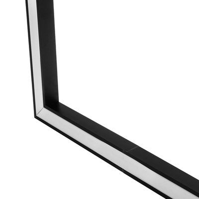 GLOBOSTAR® ALP-CORNER-SIDE90 RECESSA 61789 Χωνευτό Προφίλ Αλουμινίου Γωνία με Λευκό Γαλακτερό Πατητό Κάλυμμα για Ταινίες LED IP20 - Μαύρο Ματ - Μ30 x Π3.5 x Υ4cm