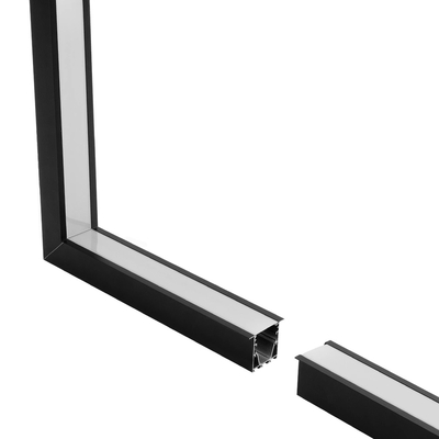 GLOBOSTAR® ALP-CORNER-IN90 RECESSA 61792 Χωνευτό Προφίλ Αλουμινίου Γωνία με Λευκό Γαλακτερό Πατητό Κάλυμμα για Ταινίες LED IP20 - Μαύρο Ματ - Μ30 x Π3.5 x Υ4cm