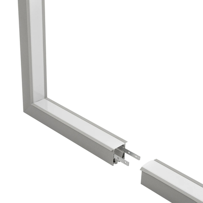 GLOBOSTAR® ALP-CORNER-IN90 RECESSA 61793 Χωνευτό Προφίλ Αλουμινίου Γωνία με Λευκό Γαλακτερό Πατητό Κάλυμμα για Ταινίες LED IP20 - Γκρι Ανθρακί Ματ - Μ30 x Π3.5 x Υ4cm