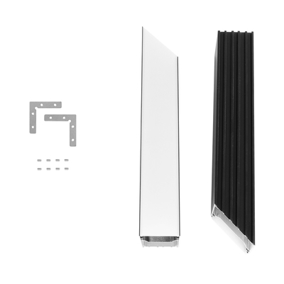 GLOBOSTAR® ALP-CORNER-SIDE90 BRIGHTRAIL 61778 Επιφανειακό / Κρεμαστό Προφίλ Αλουμινίου Γωνία με Λευκό Γαλακτερό Πατητό Κάλυμμα για Ταινίες LED IP20 - Μαύρο Ματ - Μ30 x Π5 x Υ7.5cm