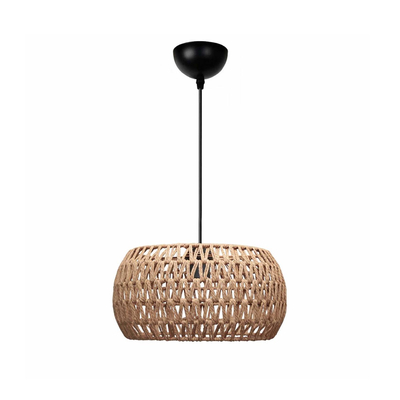 GLOBOSTAR® DARIO 204-0168 Boho Κρεμαστό Φωτιστικό Οροφής με Ντουί 1 x E27 AC 220-240V IP20 - Καφέ - Μ30 x Π30 x Υ15cm