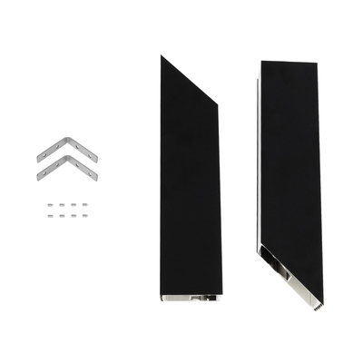 GLOBOSTAR® ALP-CORNER-IN90 BRIGHTRAIL 61781 Επιφανειακό / Κρεμαστό Προφίλ Αλουμινίου Γωνία με Λευκό Γαλακτερό Πατητό Κάλυμμα για Ταινίες LED IP20 - Μαύρο Ματ - Μ30 x Π5 x Υ7.5cm