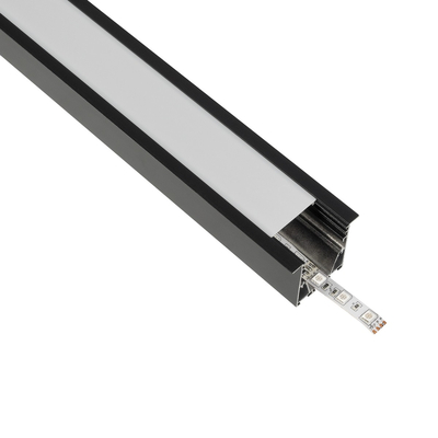 GLOBOSTAR® ALP-LINEAR RECESSA 61786-3M Χωνευτό Προφίλ Αλουμινίου με Λευκό Γαλακτερό Πατητό Κάλυμμα για Ταινίες LED IP20 - Μαύρο Ματ - Μ300 x Π3.5 x Υ4cm