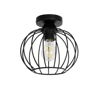 GLOBOSTAR® BITUIN 201-0116 Μοντέρνο Φωτιστικό Οροφής με Ντουί 1 x E27 AC 220-240V IP20 - Μαύρο - Μ21 x Π21 x Υ18cm